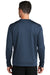 Port & Company PC590 Mens Dry Zone Performance Moisture Wicking Fleece Crewneck Sweatshirt Deep Navy Blue Model Back