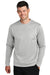 Port & Company PC590 Mens Dry Zone Performance Moisture Wicking Fleece Crewneck Sweatshirt Silver Grey Model Front