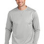 Port & Company Mens Dry Zone Performance Moisture Wicking Fleece Crewneck Sweatshirt - Silver Grey