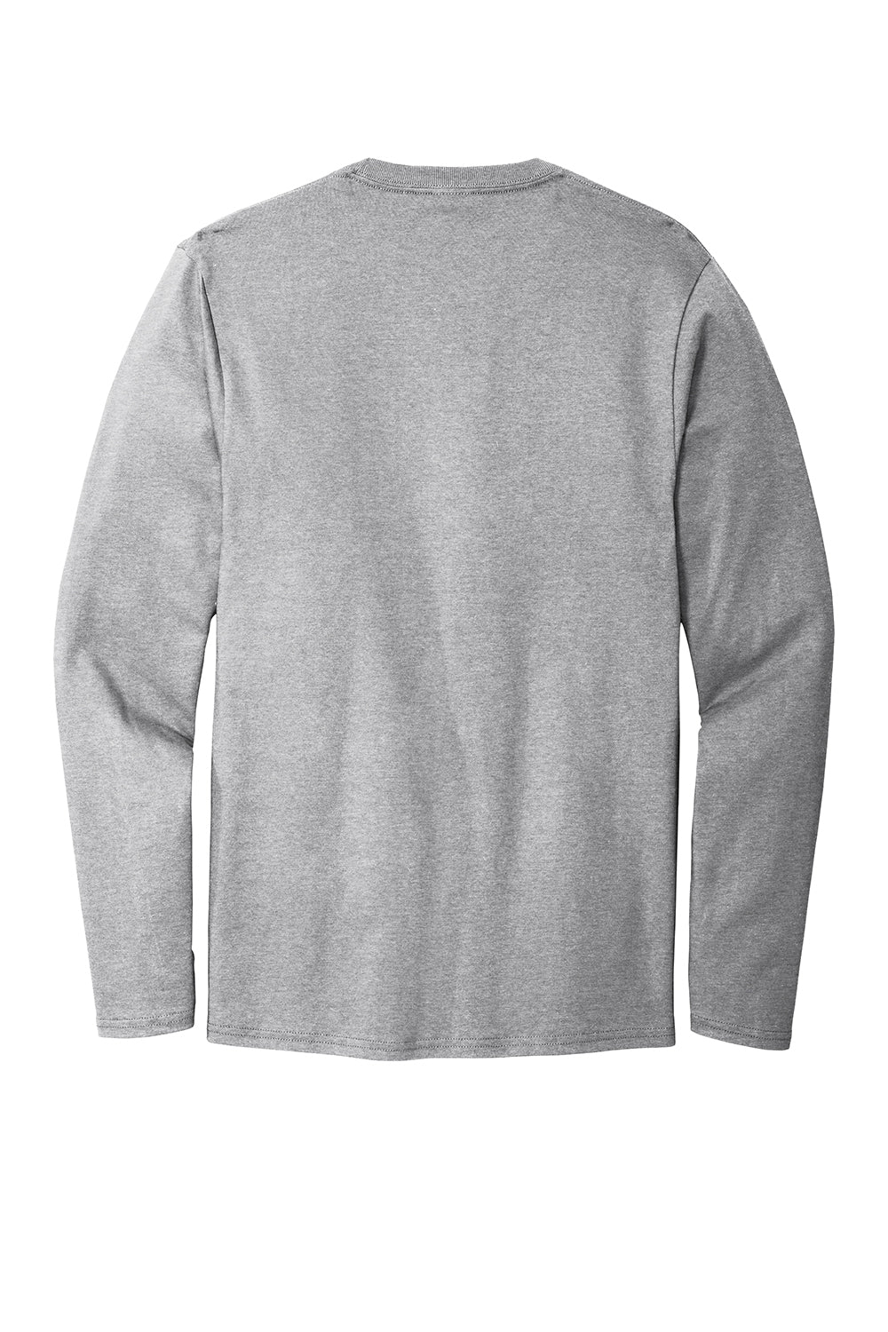 Port & Company PC600LS Mens Bouncer Long Sleeve Crewneck T-Shirt Heather Grey Flat Back