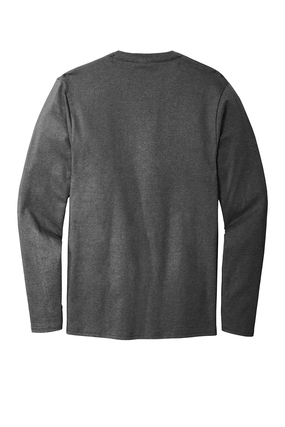 Port & Company PC600LS Mens Bouncer Long Sleeve Crewneck T-Shirt Heather Dark Grey Flat Back