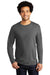 Port & Company PC600LS Mens Bouncer Long Sleeve Crewneck T-Shirt Heather Dark Grey Model Front