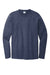 Port & Company PC600LS Mens Bouncer Long Sleeve Crewneck T-Shirt Heather Team Navy Blue Flat Front