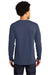 Port & Company PC600LS Mens Bouncer Long Sleeve Crewneck T-Shirt Heather Team Navy Blue Model Back