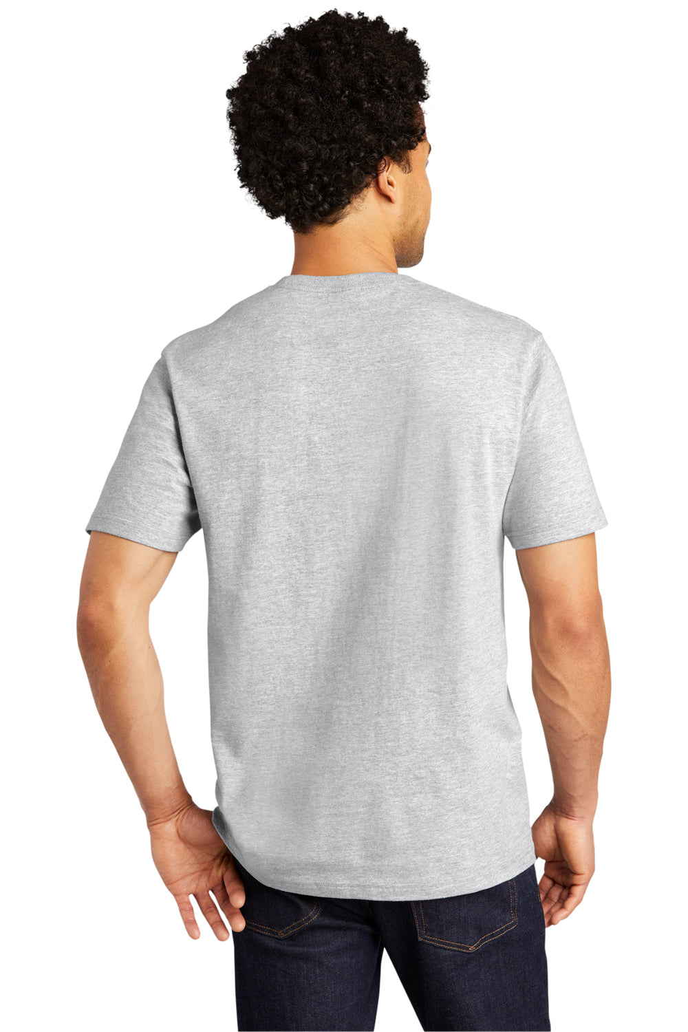 Port & Company PC600P Mens Bouncer Short Sleeve Crewneck T-Shirt w/ Pocket Ash Grey Model Back