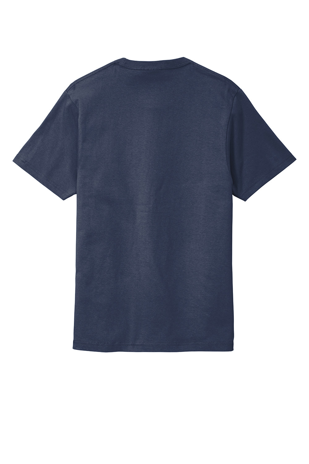 Port & Company PC600P Mens Bouncer Short Sleeve Crewneck T-Shirt w/ Pocket Navy Blue Flat Back