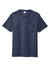 Port & Company PC600P Mens Bouncer Short Sleeve Crewneck T-Shirt w/ Pocket Navy Blue Flat Front