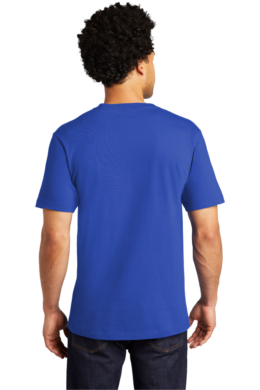 Port & Company PC600P Mens Bouncer Short Sleeve Crewneck T-Shirt w/ Pocket True Royal Blue Model Back