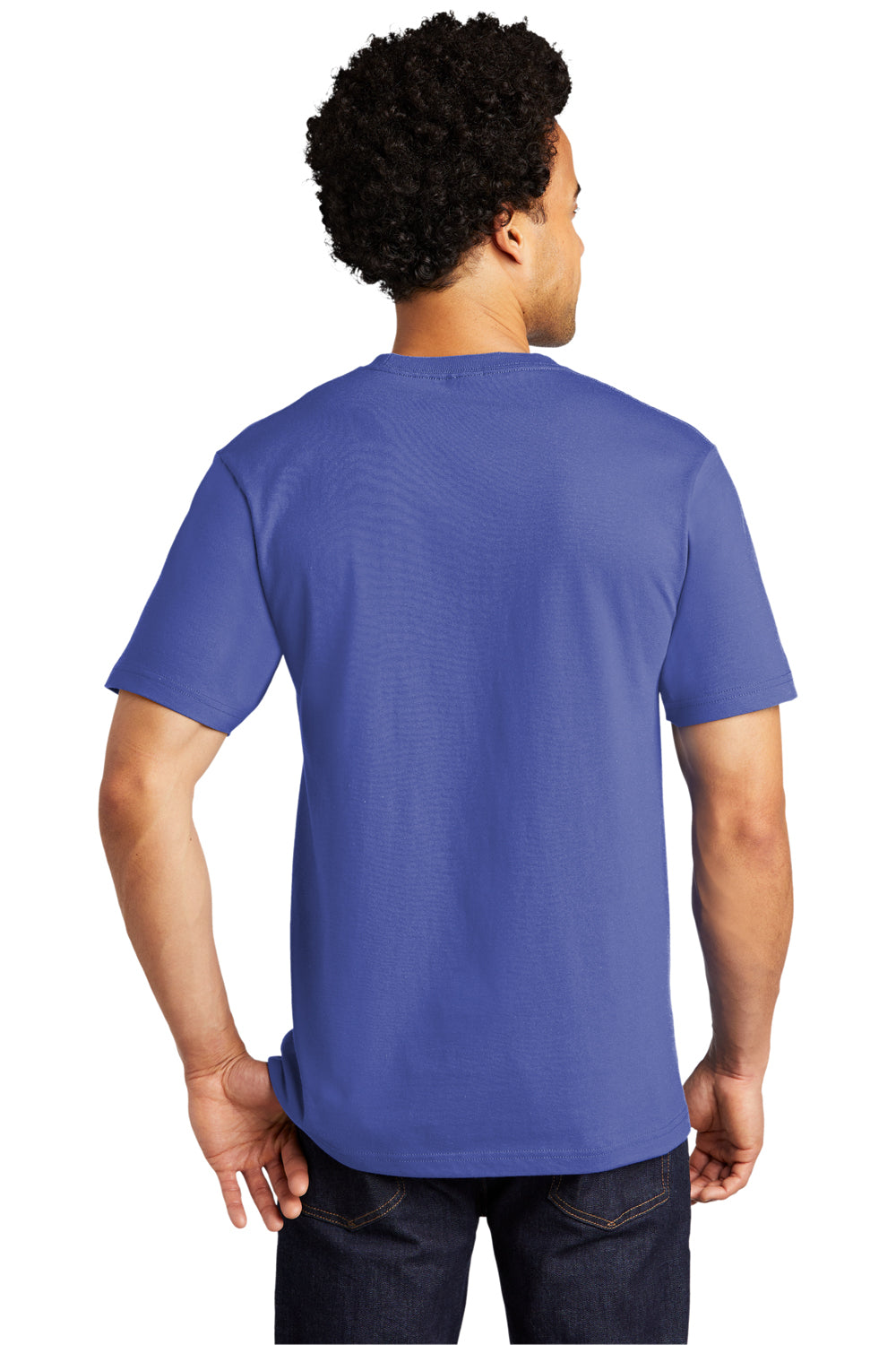 Port & Company PC600 Mens Bouncer Short Sleeve Crewneck T-Shirt Blue Iris Model Back