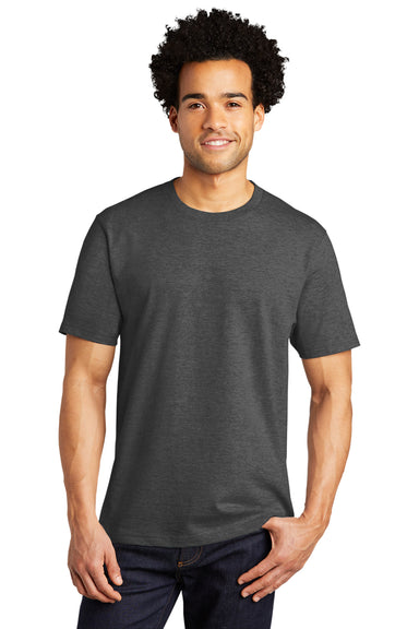 Port & Company PC600 Mens Bouncer Short Sleeve Crewneck T-Shirt Heather Dark Grey Model Front