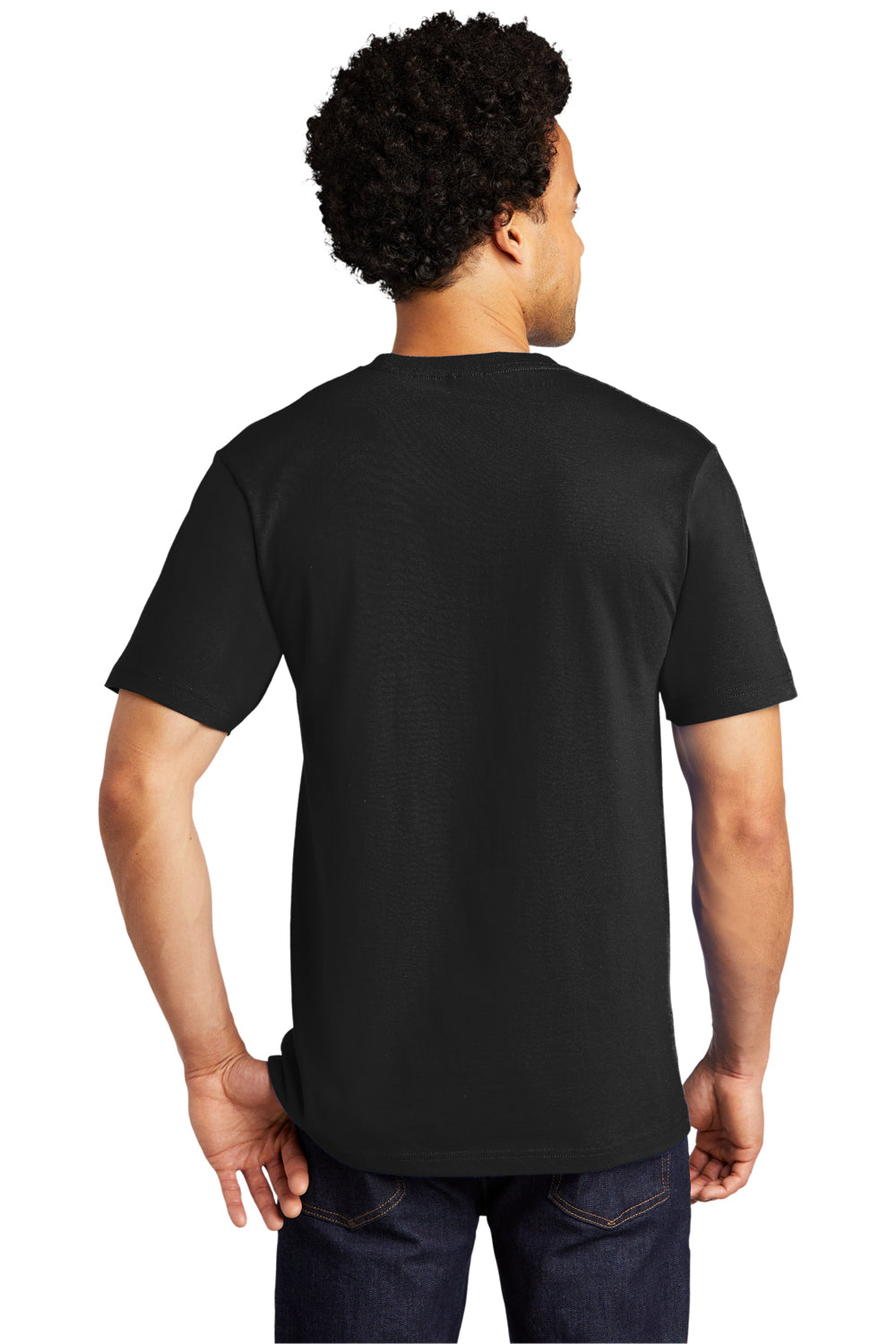 Port & Company PC600 Mens Bouncer Short Sleeve Crewneck T-Shirt Deep Black Model Back