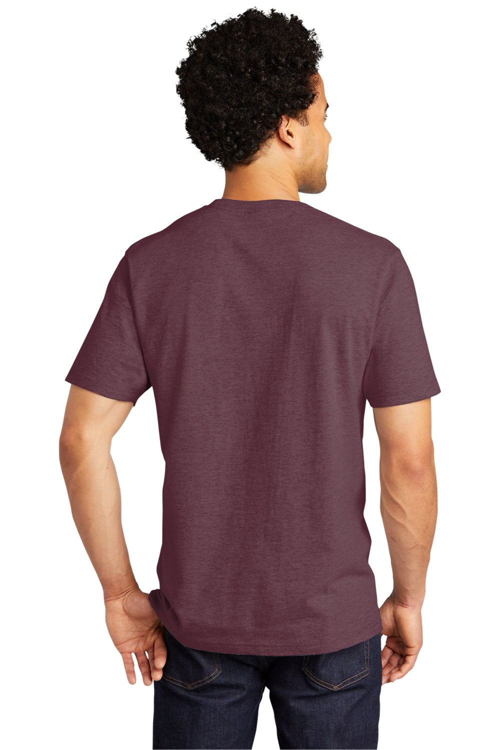 Port & Company PC600 Mens Bouncer Short Sleeve Crewneck T-Shirt Heather Athletic Maroon Model Back