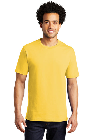 Port & Company PC600 Mens Bouncer Short Sleeve Crewneck T-Shirt Lemon Yellow Model Front