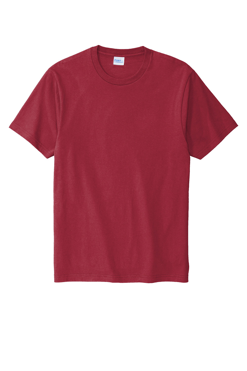 Port & Company PC600 Mens Bouncer Short Sleeve Crewneck T-Shirt Rich Red Flat Front