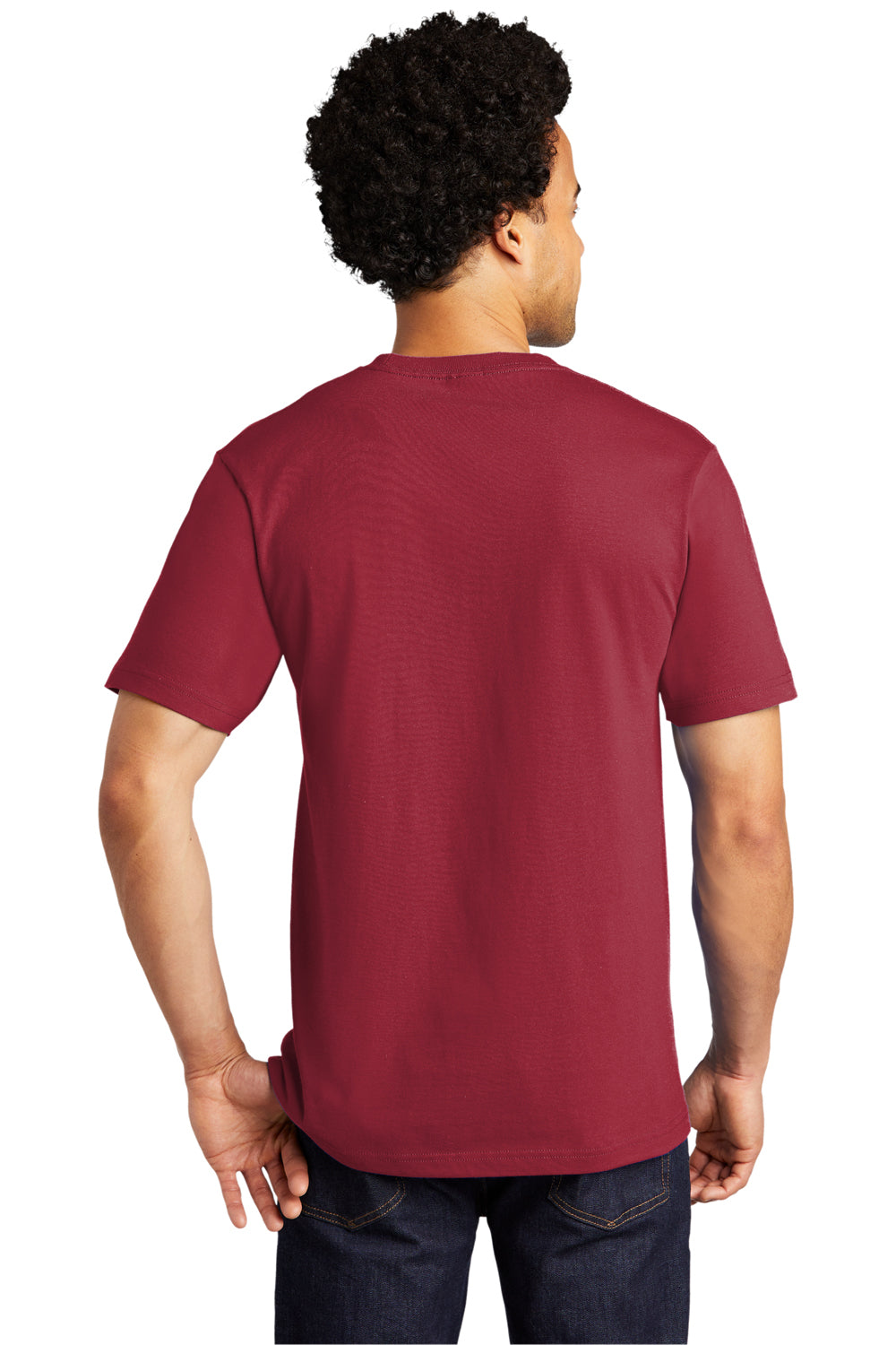 Port & Company PC600 Mens Bouncer Short Sleeve Crewneck T-Shirt Rich Red Model Back