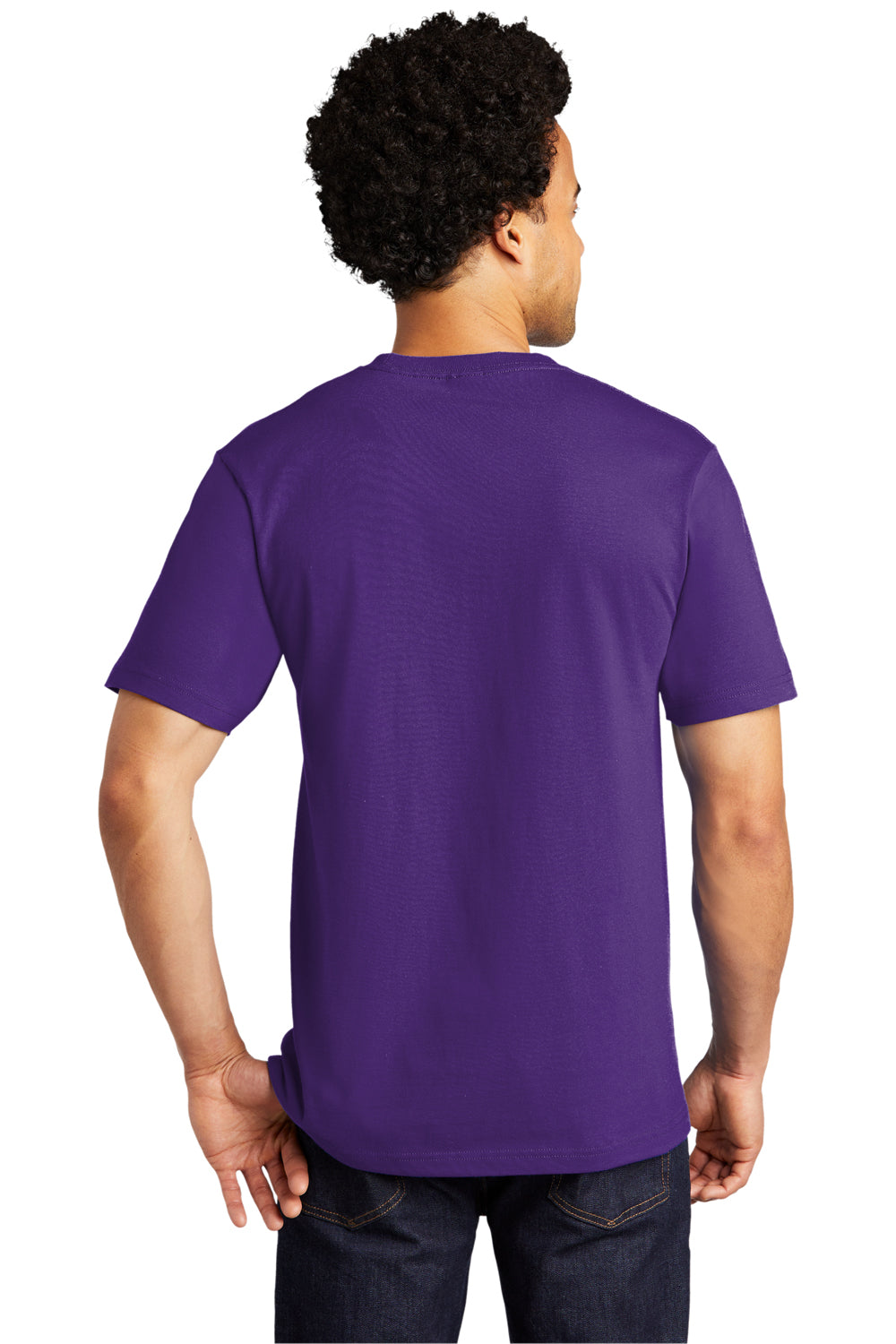 Port & Company PC600 Mens Bouncer Short Sleeve Crewneck T-Shirt Team Purple Model Back