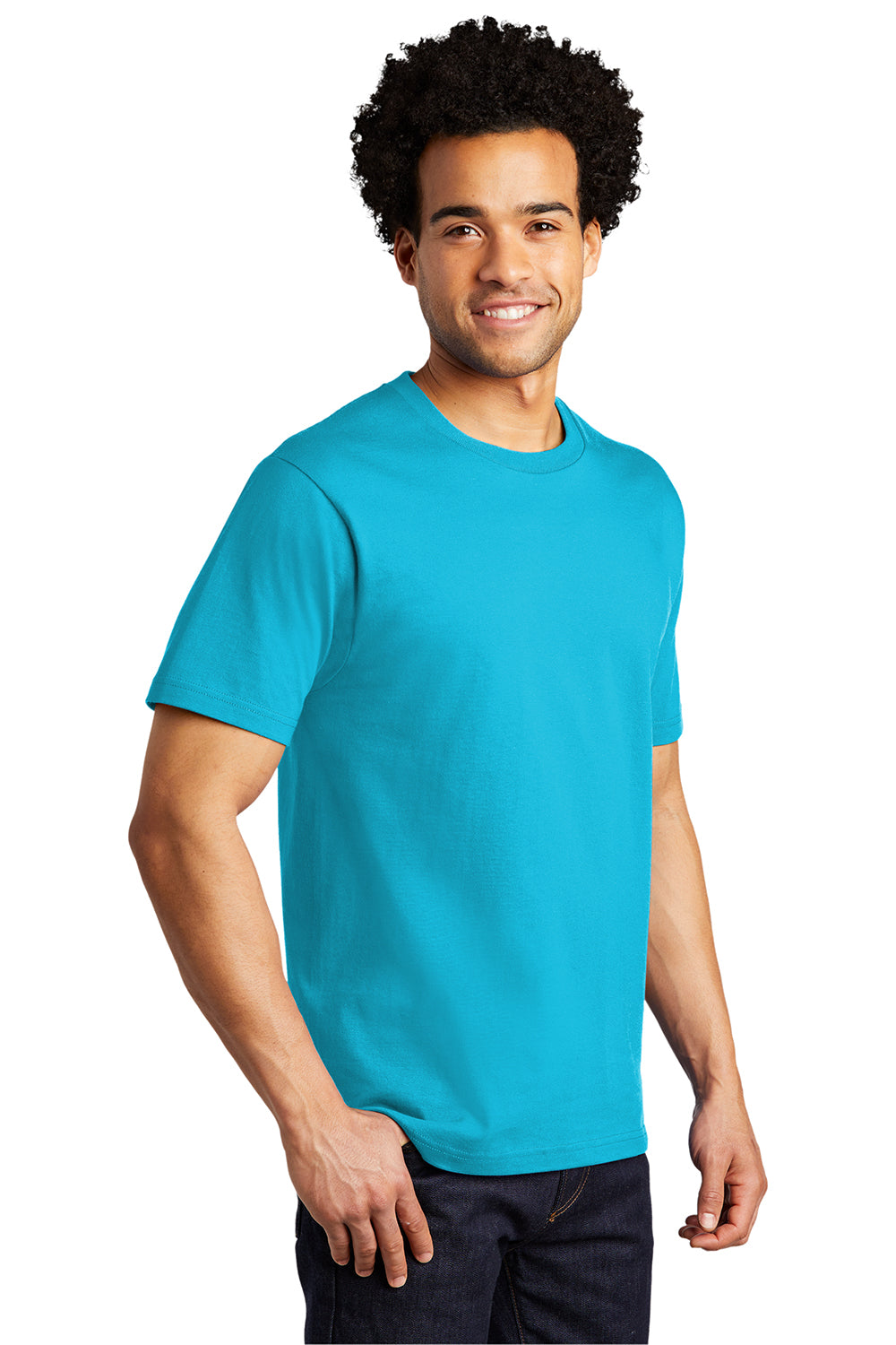 Port & Company PC600 Mens Bouncer Short Sleeve Crewneck T-Shirt Tidal Wave Blue Model 3q