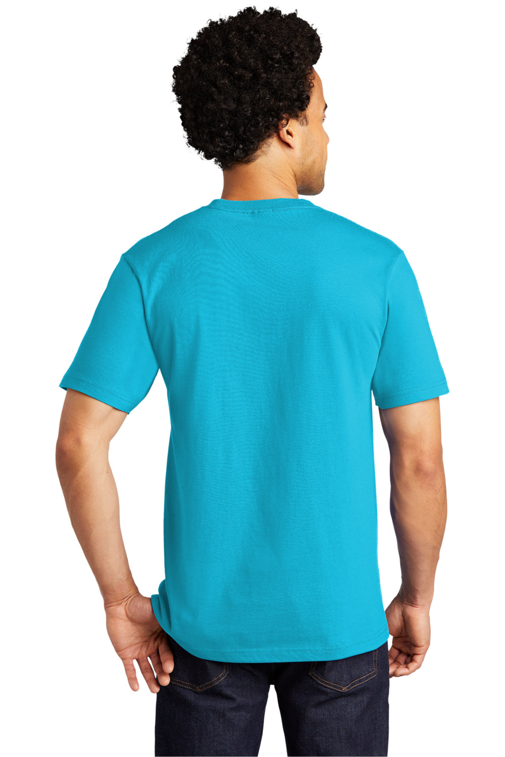 Port & Company PC600 Mens Bouncer Short Sleeve Crewneck T-Shirt Tidal Wave Blue Model Back