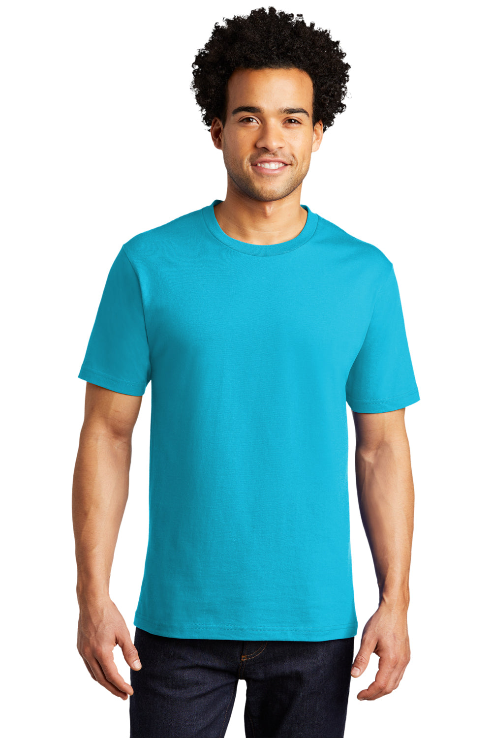 Port & Company PC600 Mens Bouncer Short Sleeve Crewneck T-Shirt Tidal Wave Blue Model Front