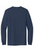 Port & Company PC61LSP/PC61LSPT Mens Essential Long Sleeve Crewneck T-Shirt w/ Pocket Navy Blue Flat Back