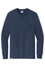 Port & Company PC61LSP/PC61LSPT Mens Essential Long Sleeve Crewneck T-Shirt w/ Pocket Navy Blue Flat Front