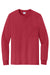 Port & Company PC61LSP/PC61LSPT Mens Essential Long Sleeve Crewneck T-Shirt w/ Pocket Red Flat Front