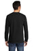 Port & Company PC61LSP/PC61LSPT Mens Essential Long Sleeve Crewneck T-Shirt w/ Pocket Jet Black Model Back