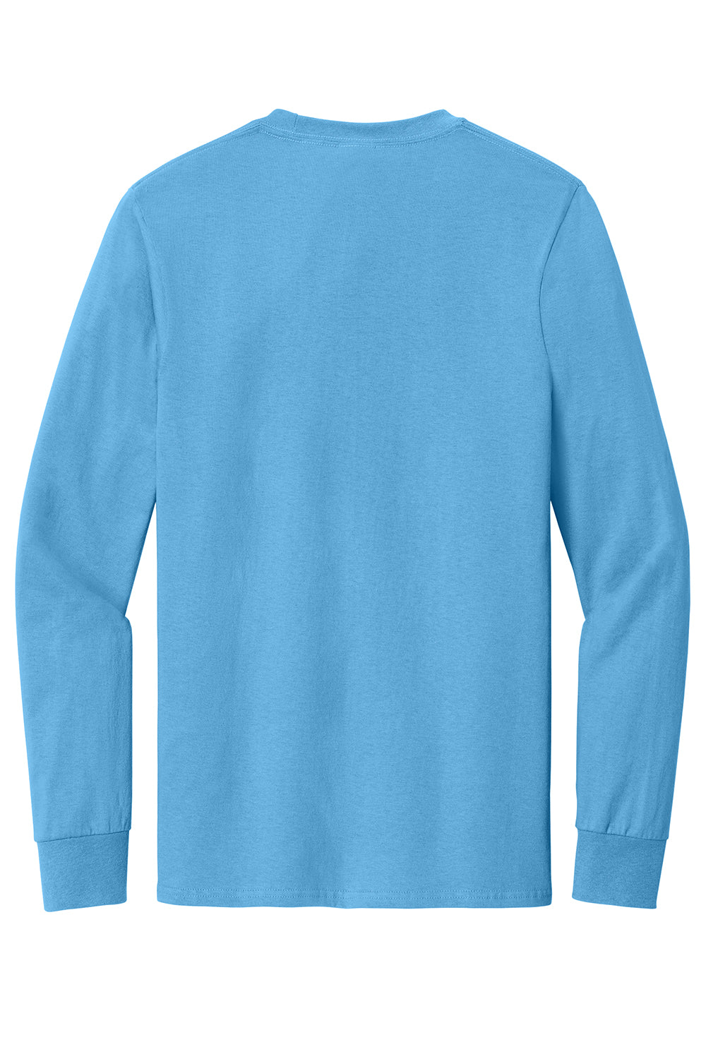 Port & Company PC61LS/PC61LST Mens Essential Long Sleeve Crewneck T-Shirt Aquatic Blue Flat Back