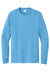 Port & Company PC61LS/PC61LST Mens Essential Long Sleeve Crewneck T-Shirt Aquatic Blue Flat Front