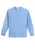 Port & Company PC61LS/PC61LST Mens Essential Long Sleeve Crewneck T-Shirt Light Blue Flat Front