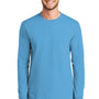 Port & Company Mens Essential Long Sleeve Crewneck T-Shirt - Aquatic Blue