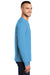 Port & Company PC61LS/PC61LST Mens Essential Long Sleeve Crewneck T-Shirt Aquatic Blue Model Side