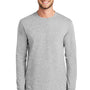 Port & Company Mens Essential Long Sleeve Crewneck T-Shirt - Ash Grey