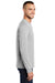 Port & Company PC61LS/PC61LST Mens Essential Long Sleeve Crewneck T-Shirt Ash Grey Model Side