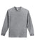 Port & Company PC61LS/PC61LST Mens Essential Long Sleeve Crewneck T-Shirt Heather Grey Flat Front