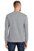 Port & Company PC61LS/PC61LST Mens Essential Long Sleeve Crewneck T-Shirt Heather Grey Model Back