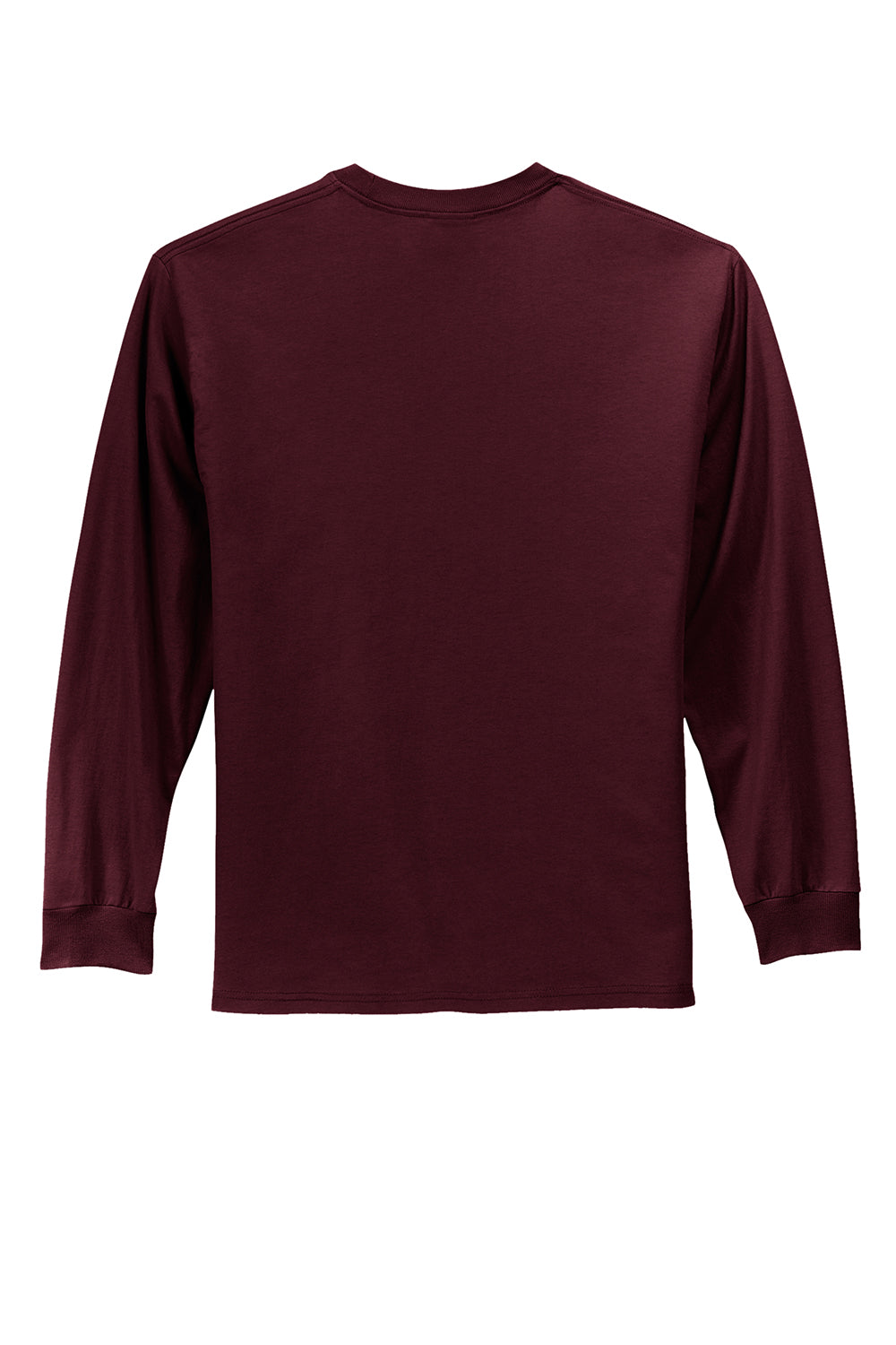 Port & Company PC61LS/PC61LST Mens Essential Long Sleeve Crewneck T-Shirt Athletic Maroon Flat Back