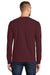 Port & Company PC61LS/PC61LST Mens Essential Long Sleeve Crewneck T-Shirt Athletic Maroon Model Back