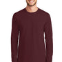 Port & Company Mens Essential Long Sleeve Crewneck T-Shirt - Athletic Maroon