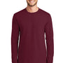 Port & Company Mens Essential Long Sleeve Crewneck T-Shirt - Cardinal Red