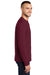 Port & Company PC61LS/PC61LST Mens Essential Long Sleeve Crewneck T-Shirt Cardinal Red Model Side