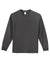 Port & Company PC61LS/PC61LST Mens Essential Long Sleeve Crewneck T-Shirt Charcoal Grey Flat Front