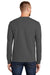 Port & Company PC61LS/PC61LST Mens Essential Long Sleeve Crewneck T-Shirt Charcoal Grey Model Back