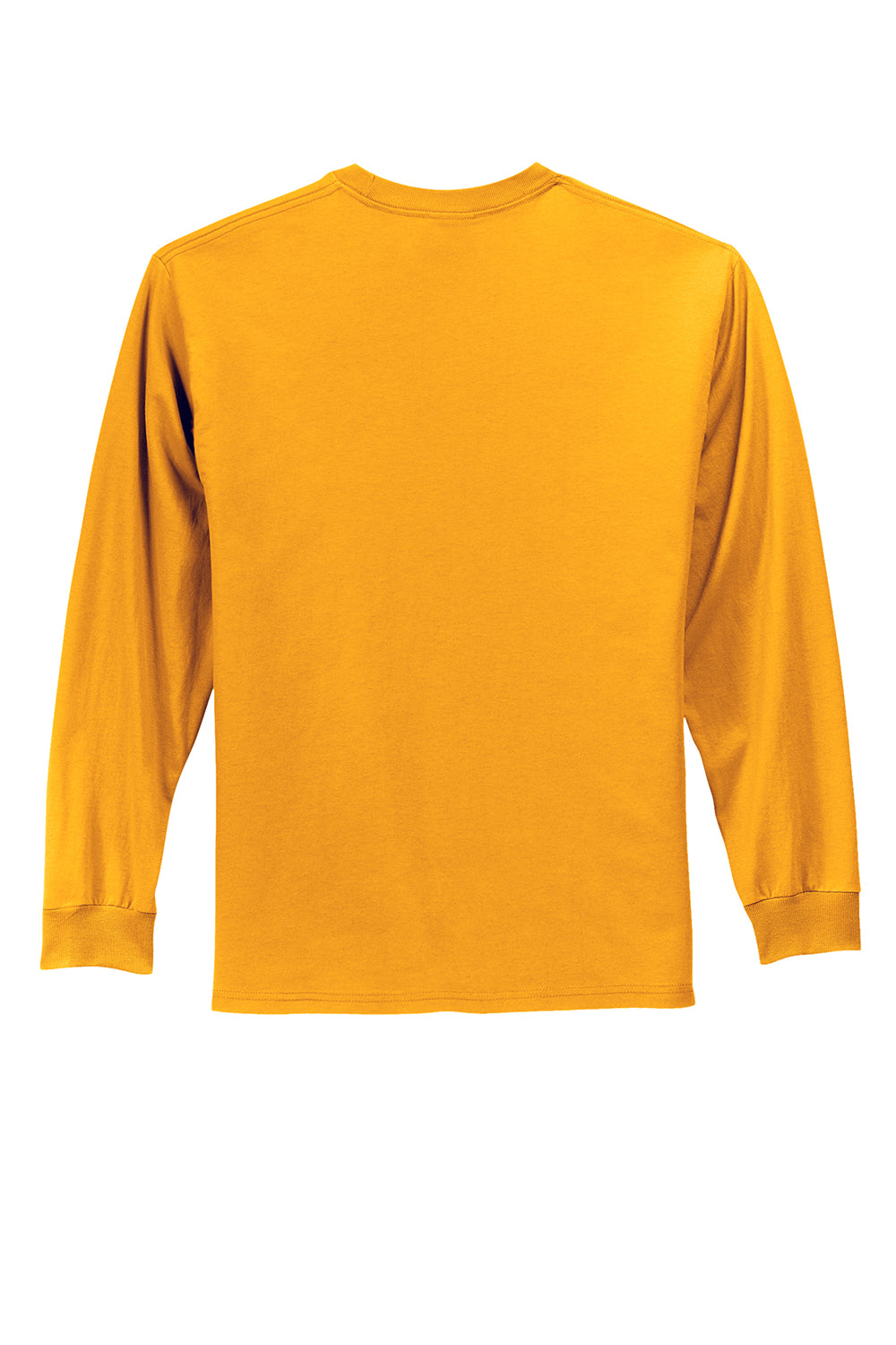 Port & Company PC61LS/PC61LST Mens Essential Long Sleeve Crewneck T-Shirt Gold Flat Back