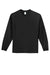 Port & Company PC61LS/PC61LST Mens Essential Long Sleeve Crewneck T-Shirt Jet Black Flat Front