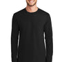 Port & Company Mens Essential Long Sleeve Crewneck T-Shirt - Jet Black