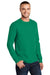 Port & Company PC61LS/PC61LST Mens Essential Long Sleeve Crewneck T-Shirt Kelly Green Model 3q