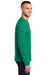 Port & Company PC61LS/PC61LST Mens Essential Long Sleeve Crewneck T-Shirt Kelly Green Model Side