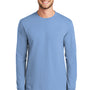 Port & Company Mens Essential Long Sleeve Crewneck T-Shirt - Light Blue