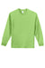 Port & Company PC61LS/PC61LST Mens Essential Long Sleeve Crewneck T-Shirt Lime Green Flat Front